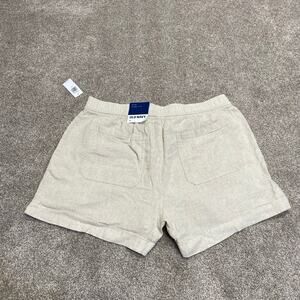 Breathable Casual Summer Relaxed Coastal Old Navy HR Linen Short Flax Linen sz M